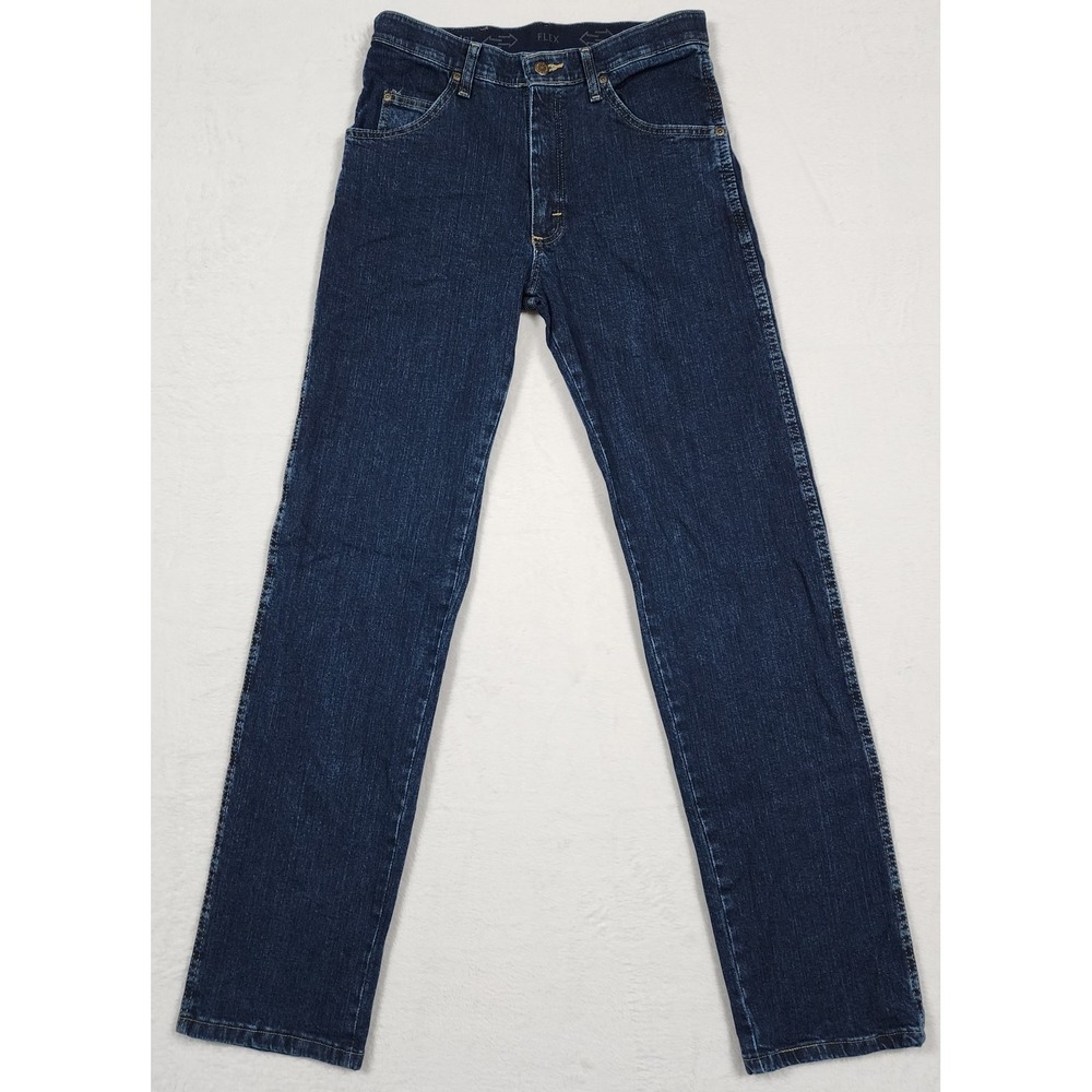 Wrangler Jeans Mens Size 30x32 Blue Flex Rugged Wear Stretch Denim Pants